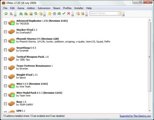 Garry's Mod - GMan Mod Manager v7.2 - небольшой обзор